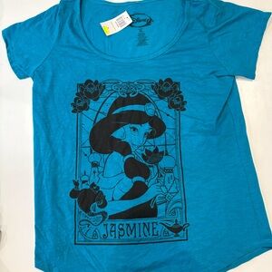 Size XL Disney Jasmine Turquoise Short Sleeve Tee NWT
